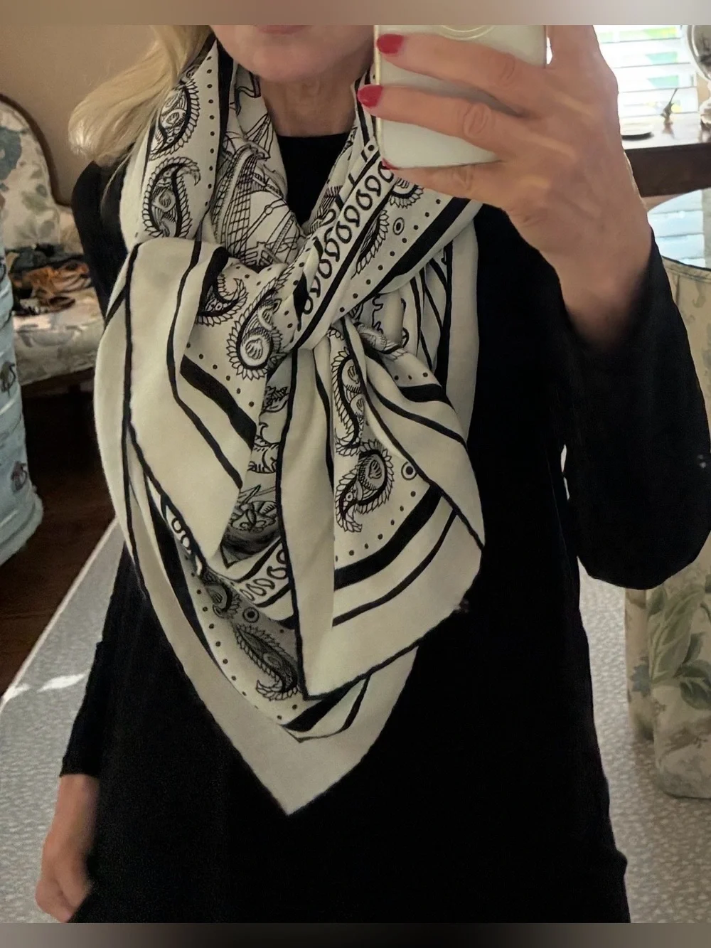 Hermes Tatouages Marins Bandana 140vm Cashmere/Silk NWT